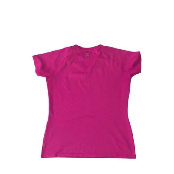 Under Armour Pink Athletic Short Sleeve Shirt Sz Medium - Picture 5 of 5